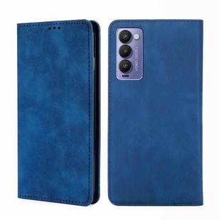 For Tecno Camon 18 / 18 P Skin Feel Magnetic Horizontal Flip Leather Phone Case(Blue)