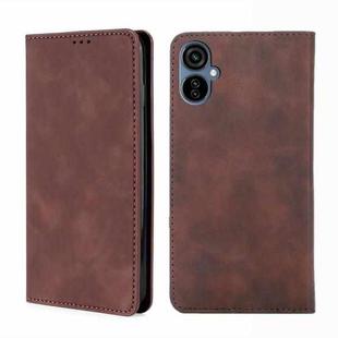 For Tecno Camon 19 Neo Skin Feel Magnetic Horizontal Flip Leather Phone Case(Dark Brown)
