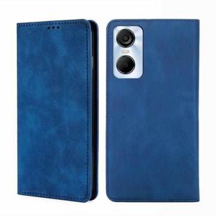 For Tecno Pop 6 Pro Skin Feel Magnetic Horizontal Flip Leather Phone Case(Blue)