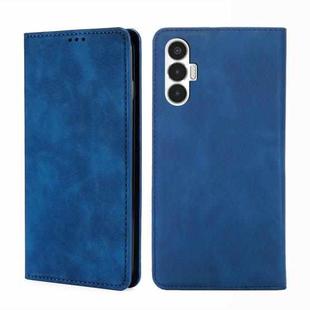 For Tecno Pova 3 Skin Feel Magnetic Horizontal Flip Leather Phone Case(Blue)