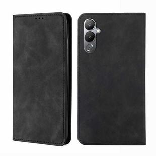 For Tecno Pova 4 Skin Feel Magnetic Horizontal Flip Leather Phone Case(Black)