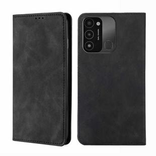 For Tecno Spark 8C Skin Feel Magnetic Horizontal Flip Leather Phone Case(Black)