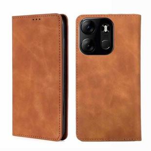 For Tecno Spark Go 2023 / Pop 7 / Pop 7 Pro Skin Feel Magnetic Horizontal Flip Leather Phone Case(Light Brown)