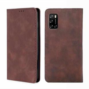 For Rakuten Big S Skin Feel Magnetic Horizontal Flip Leather Phone Case(Dark Brown)