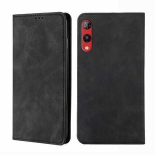 For Rakuten Hand 4G Skin Feel Magnetic Horizontal Flip Leather Phone Case(Black)