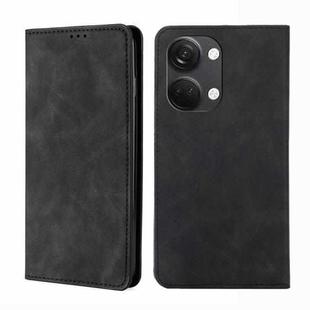 For OnePlus Ace 2V 5G Skin Feel Magnetic Horizontal Flip Leather Phone Case(Black)