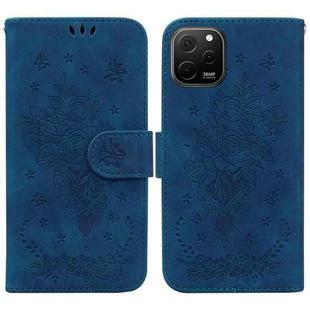 For Huawei nova Y61 / Enjoy 50z Butterfly Rose Embossed Leather Phone Case(Blue)