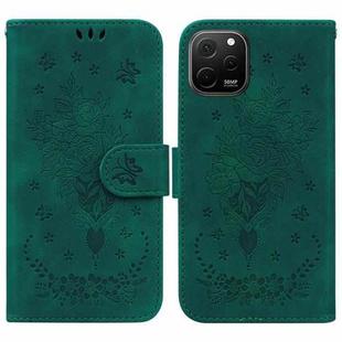 For Huawei nova Y61 / Enjoy 50z Butterfly Rose Embossed Leather Phone Case(Green)