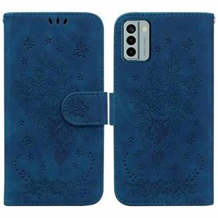 For Nokia G22 Butterfly Rose Embossed Leather Phone Case(Blue)