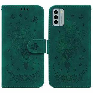 For Nokia G22 Butterfly Rose Embossed Leather Phone Case(Green)
