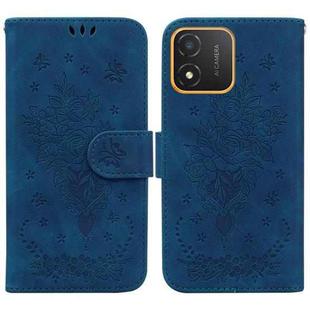 For Honor X5 Butterfly Rose Embossed Leather Phone Case(Blue)