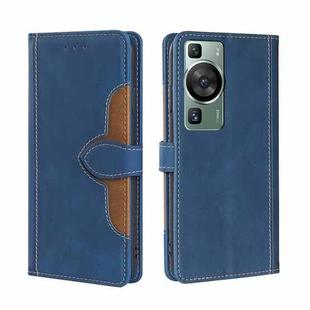 For Huawei P60 / P60 Pro Skin Feel Magnetic Buckle Leather Phone Case(Blue)