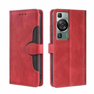 For Huawei P60 / P60 Pro Skin Feel Magnetic Buckle Leather Phone Case(Red)