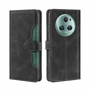For Honor Magic5 Pro Skin Feel Magnetic Buckle Leather Phone Case(Black)