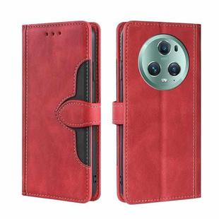 For Honor Magic5 Pro Skin Feel Magnetic Buckle Leather Phone Case(Red)