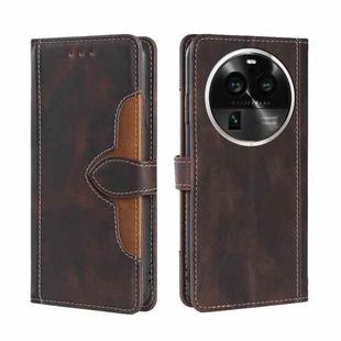 For OPPO Find X6 Pro 5G Skin Feel Magnetic Buckle Leather Phone Case(Brown)