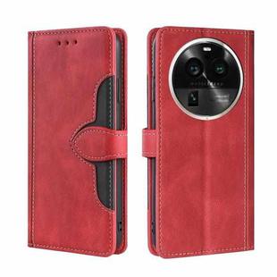 For OPPO Find X6 Pro 5G Skin Feel Magnetic Buckle Leather Phone Case(Red)