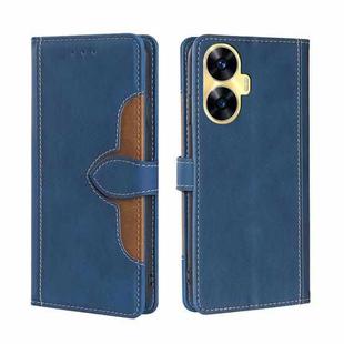 For Realme C55 4G Skin Feel Magnetic Buckle Leather Phone Case(Blue)