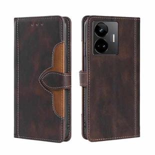 For Realme GT Neo 5 / GT3 / GT Neo 5 240W Skin Feel Magnetic Buckle Leather Phone Case(Brown)