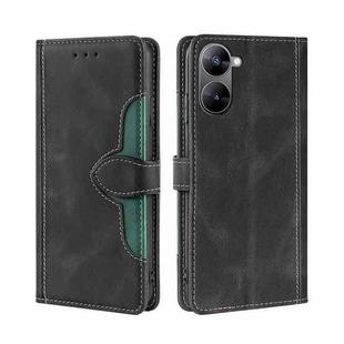 For Realme V30 5G / V30T Skin Feel Magnetic Buckle Leather Phone Case(Black)