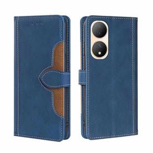 For vivo Y100 5G Skin Feel Magnetic Buckle Leather Phone Case(Blue)