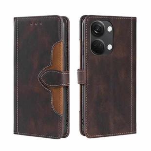 For OnePlus Ace 2V 5G Skin Feel Magnetic Buckle Leather Phone Case(Brown)