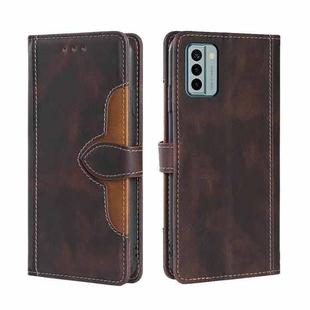 For Nokia G22 Skin Feel Magnetic Buckle Leather Phone Case(Brown)