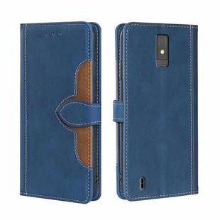 For ZTE Blade A32 Skin Feel Magnetic Buckle Leather Phone Case(Blue)