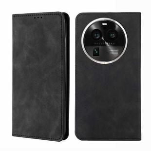 For OPPO Find X6 Pro 5G Skin Feel Magnetic Horizontal Flip Leather Phone Case(Black)