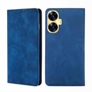 For Realme C55 4G Skin Feel Magnetic Horizontal Flip Leather Phone Case(Blue)