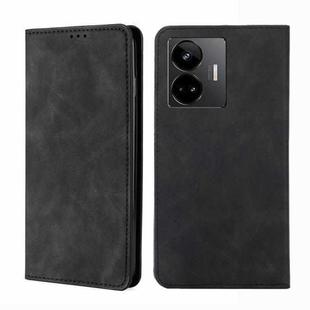 For Realme GT Neo 5 / GT3 / GT Neo 5 240W Skin Feel Magnetic Horizontal Flip Leather Phone Case(Black)