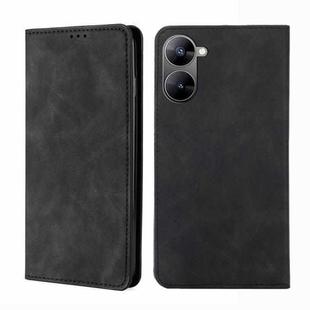 For Realme V30 5G / V30t Skin Feel Magnetic Horizontal Flip Leather Phone Case(Black)