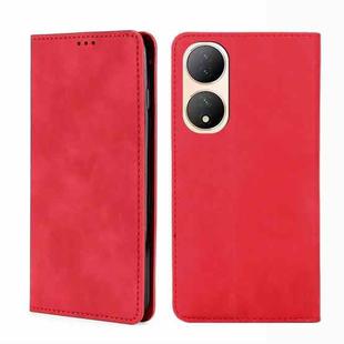 For vivo Y100 5G Skin Feel Magnetic Horizontal Flip Leather Phone Case(Red)