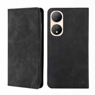 For vivo Y100 5G Skin Feel Magnetic Horizontal Flip Leather Phone Case(Black)