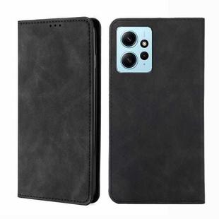 For Xiaomi Redmi Note 12 4G Global Skin Feel Magnetic Horizontal Flip Leather Phone Case(Black)