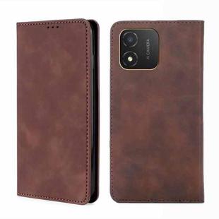 For Honor X5 4G Skin Feel Magnetic Horizontal Flip Leather Phone Case(Dark Brown)