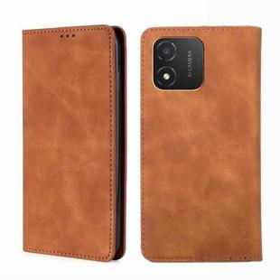 For Honor X5 4G Skin Feel Magnetic Horizontal Flip Leather Phone Case(Light Brown)