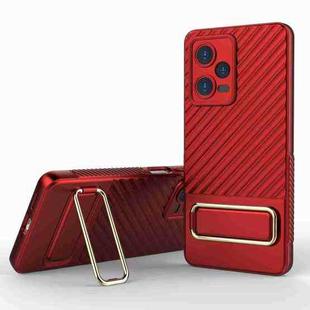 For Xiaomi Redmi Note 12 Pro 5G Global Wavy Textured Phone Case (Red)