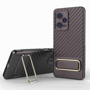 For Xiaomi Redmi Note 12 Pro 5G Global Wavy Textured Phone Case (Brown)