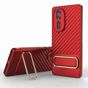 For Honor 80 5G Wavy Textured Phone Case (Red)