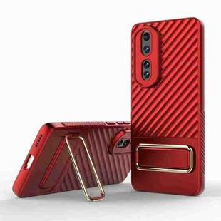 For Honor 80 Pro 5G Wavy Textured Phone Case (Red)
