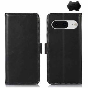 For Google Pixel 8 Crazy Horse Top Layer Cowhide Leather Phone Case(Black)