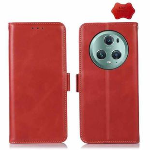 For Honor Magic5 Pro Crazy Horse Top Layer Cowhide Leather Phone Case(Red)