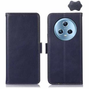 For Honor Magic5 Crazy Horse Top Layer Cowhide Leather Phone Case(Blue)