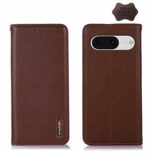 For Google Pixel 8 KHAZNEH Nappa Top Layer Cowhide Leather Phone Case(Brown)