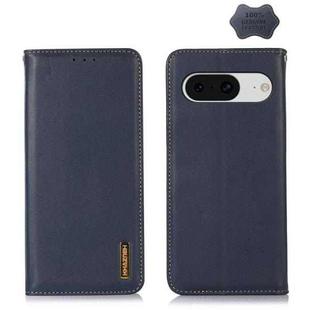 For Google Pixel 8 KHAZNEH Nappa Top Layer Cowhide Leather Phone Case(Blue)