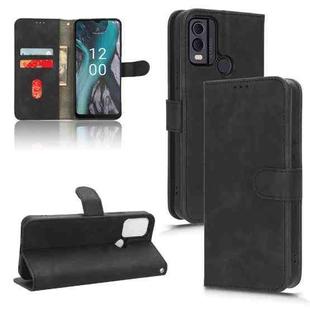 For Nokia C22 Skin Feel Magnetic Flip Leather Phone Case(Black)