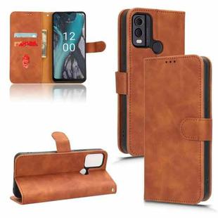 For Nokia C22 Skin Feel Magnetic Flip Leather Phone Case(Brown)