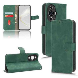For Huawei nova 11 Skin Feel Magnetic Flip Leather Phone Case(Green)