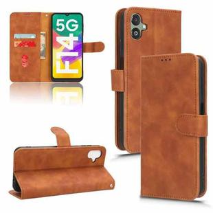 For Samsung Galaxy F14 Global Skin Feel Magnetic Flip Leather Phone Case(Brown)